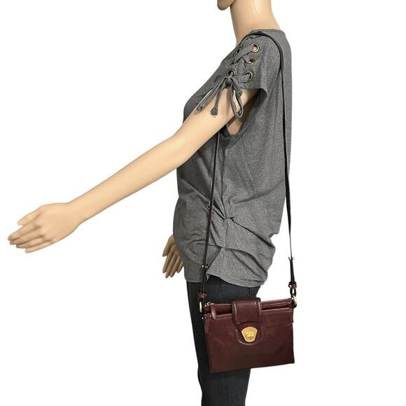 Brahmin Mojito Smooth Leather Crossbody Organizer in Oxblood - Picture 5 of 14